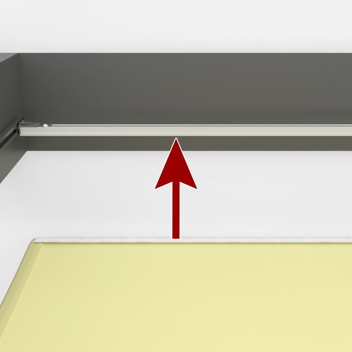 Stoffbahn der Faltmarkise am Klettprofil ankletten, seitlich beginnend