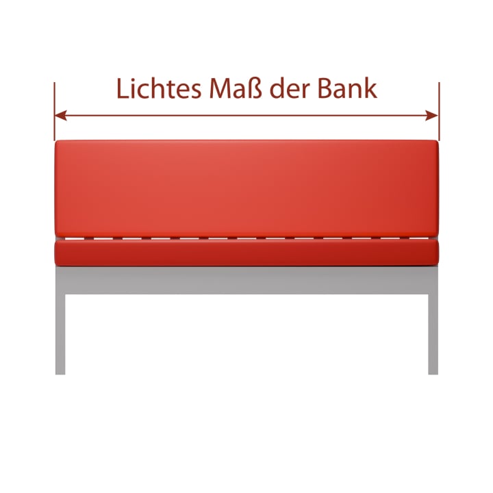 Bankauflage mit Stegsaum - Breite als reales Außenmaß der Bank messen