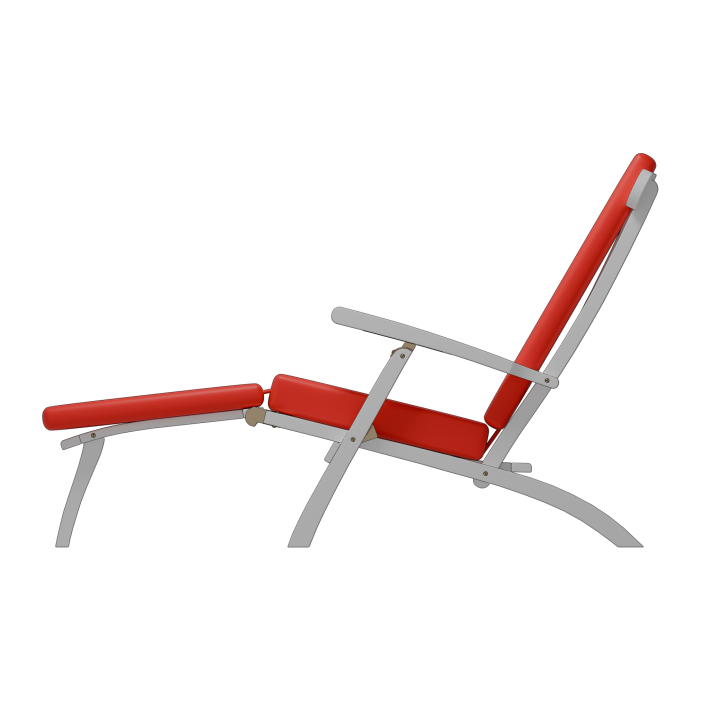 Deckchair-Auflage mit Stegsaum und unterschiedlichen Stärken - Sektionen über Verbundleiste verbunden