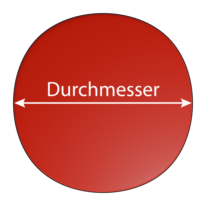 Maß für ein rundes Lounge-Sitzkissen: der Durchmesser