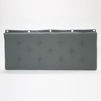 Tufted headboard with upholstery buttons