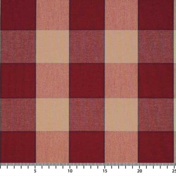 Textil-Stoff Dralon Karo "Beige / Rot" Nr. 34