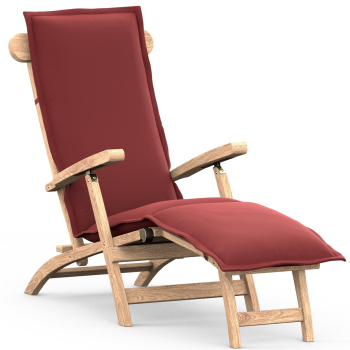 Deck chair cushion with Oxford hem