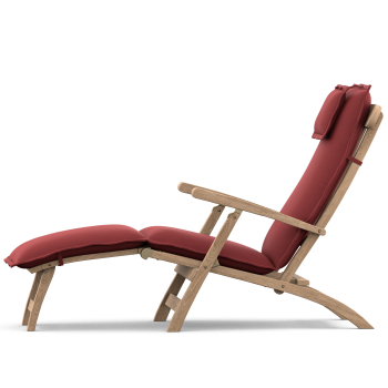 Deck chair cushion with Oxford hem