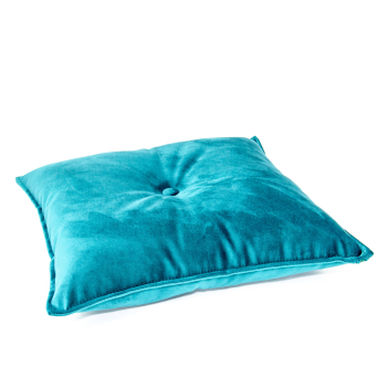 Tufted Velvet pillow with tie and cushion button