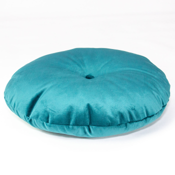 Tufted round Velvet pillow with cushion button