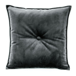 Tufted Velvet pillow with tie and cushion button anthracite