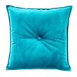 Tufted Velvet pillow with tie and cushion button petrol