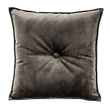 Tufted Velvet pillow with tie and cushion button choco