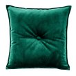 Tufted Velvet pillow with tie and cushion button emerald
