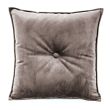 Tufted Velvet pillow with tie and cushion button taupe