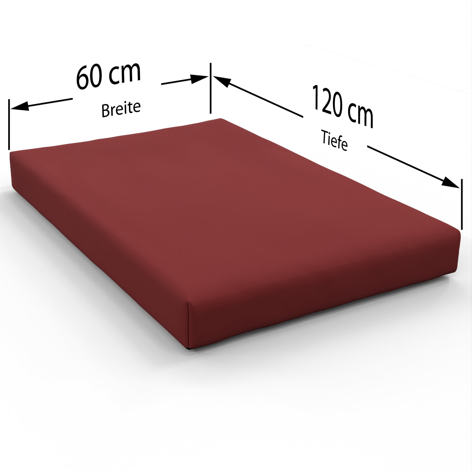 Palettenkissen 60x120 cm (Breite x Tiefe)