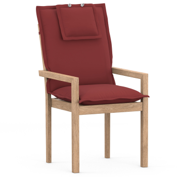 High-back chair cushion with Oxford hem