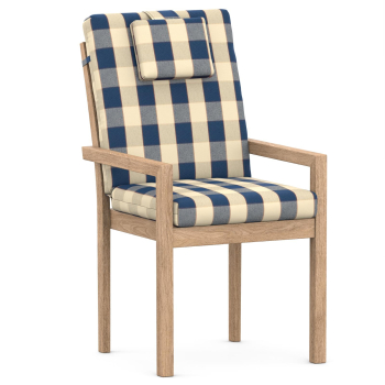 High-Back chair cushions blue/beige plaid