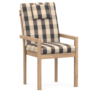 High-Back chair cushions grey/beige plaid