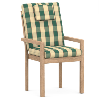 High-Back chair cushions green/beige plaid