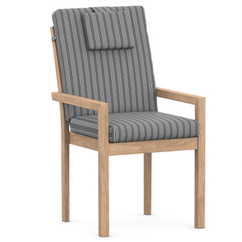 High-Back chair cushions dark grey / white striped