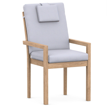High-Back chair cushions sky blue gestreift