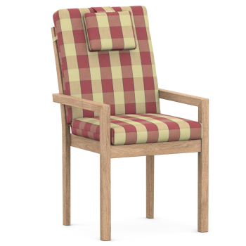 High-Back chair cushions red/beige plaid