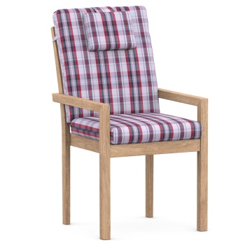 High-Back chair cushions grey/red plaid
