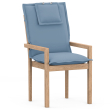 High-Back chair cushions with Oxford hem blue uni