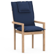 High-Back chair cushions with Oxford hem dark blue uni