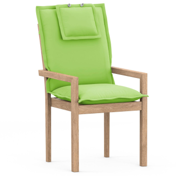 High-Back chair cushions with Oxford hem apple green uni