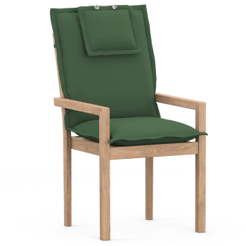 High-Back chair cushions with Oxford hem dark green uni