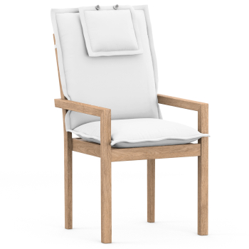High-Back chair cushions with Oxford hem white uni