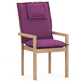 High-Back chair cushions with Oxford hem dark purple uni