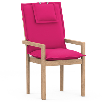 High-Back chair cushions with Oxford hem raspberry uni