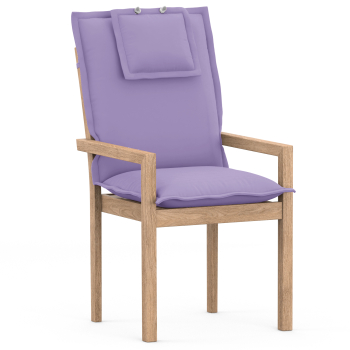 High-Back chair cushions with Oxford hem lavanda uni