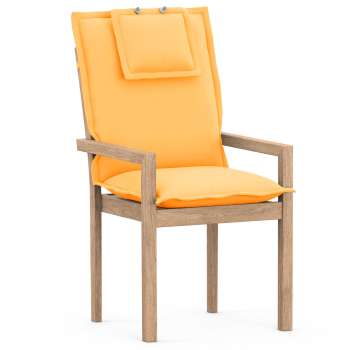 High-Back chair cushions with Oxford hem sun yellow uni