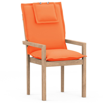 High-Back chair cushions with Oxford hem orange uni