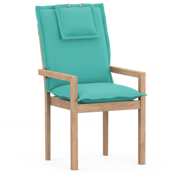 High-Back chair cushions with Oxford hem baltic blue uni