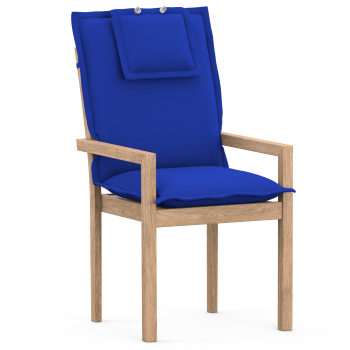 High-Back chair cushions with Oxford hem royale blue uni
