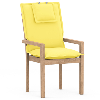 High-Back chair cushions with Oxford hem lemon yellow uni