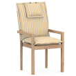 High-Back chair cushions with Oxford hem zebra beige striped