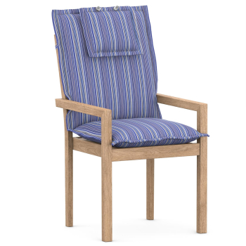 High-Back chair cushions with Oxford hem sea stripes striped