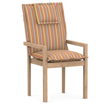 High-Back chair cushions with Oxford hem sun strip striped