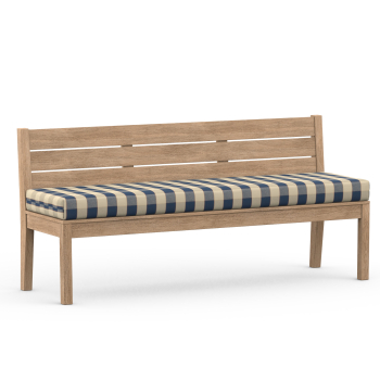 Bench cushion blue/beige plaid