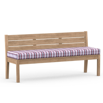 Bench cushion grey/red plaid