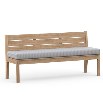 Bench cushion light gray / white striped