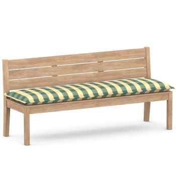 Bench cushion Oxford hem green/beige plaid