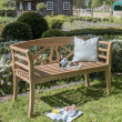 Teak bench 130 cm with decorative backrest