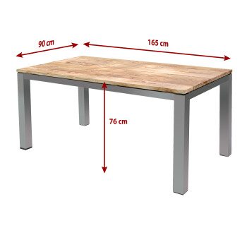 Patio dining table teak & stainless steel 65 x...