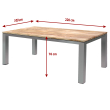 Patio dining table teak & stainless steel 220 x 100 cm