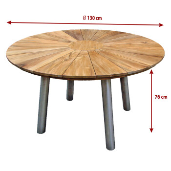 outdoor teak round dining table Ø 130 cm