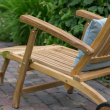 Teak deck chair with wheels