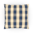 Throw pillow 18 x 18" blue / beige plaid